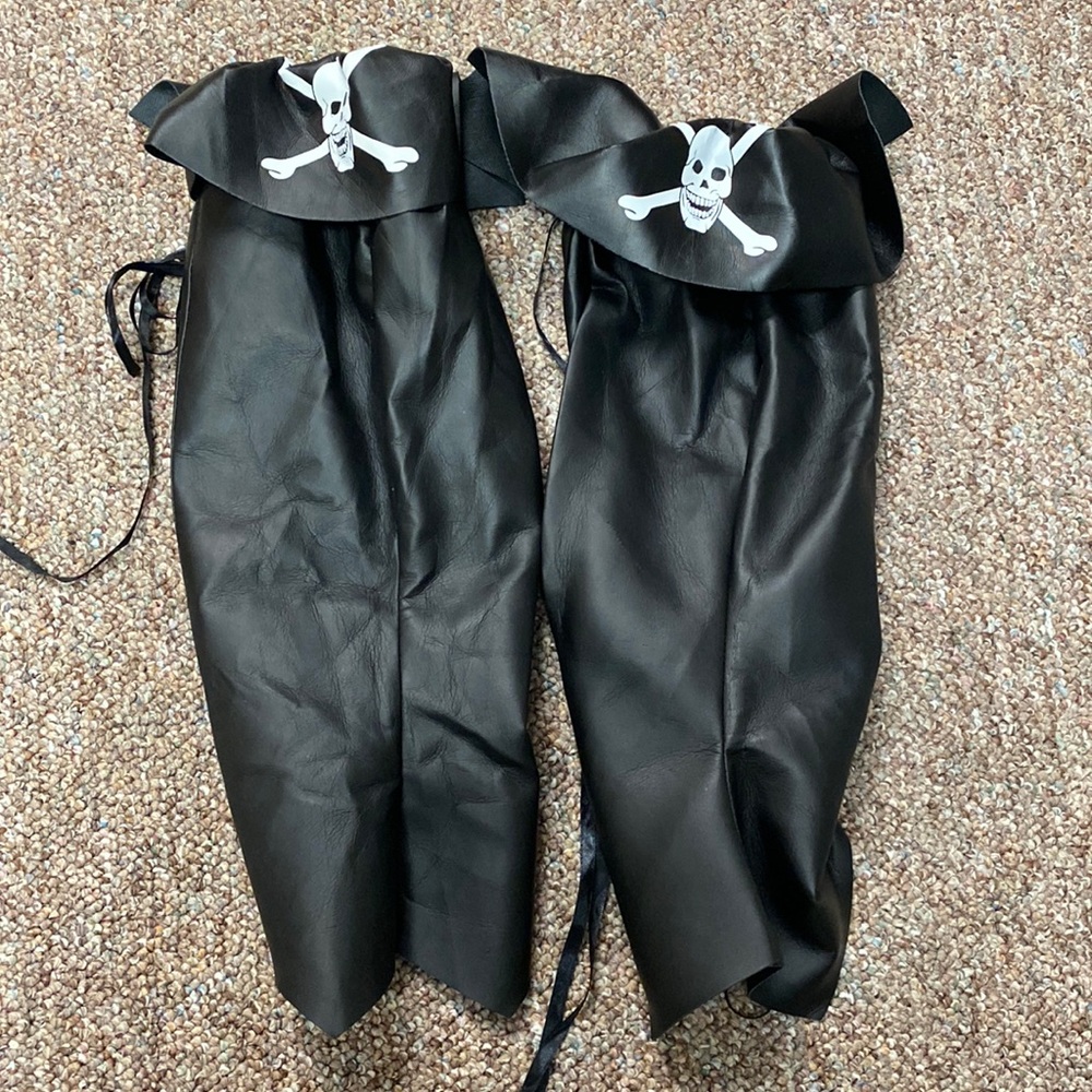 Skeleteen Faux Leather Pirate Boots - unisex Halloween Costume